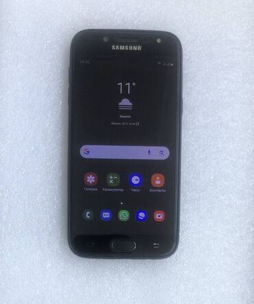 хорошие сенсорные телефоны: Samsung Galaxy J5, Б/у, 16 ГБ, цвет - Черный, 2 SIM