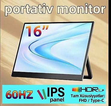 komputer setup: Portativ monitor – 16" - Ekran: 16 düym, IPS panel - Yenilənmə — 1