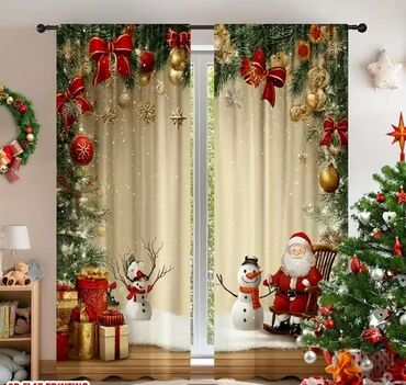 Ostali proizvodi za kuću: Novogodišnje zavese Dimenzije 150x60cm Cena 1700din/2kom kao na slici — 7