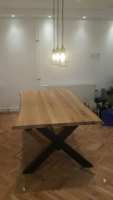 Stolovi: Trpezarijski Sto od Hrasta – Masivno drvo i metal 🪑 Unikatni sto — 14