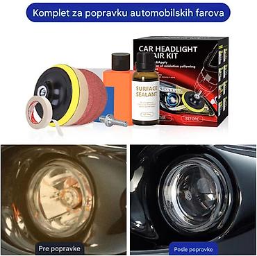 Alati za automobile: Nov komplet za poliranje farova. Komplet sadrži: 1) disk za šmirglanje — 10