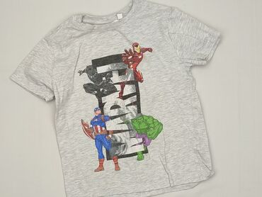 zielona kamizelka puchowa: Koszulka, Marvel, 5-6 lat, 110-116 cm, stan - Bardzo dobry