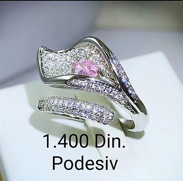 Prstenje: Elegantni posrebreni prsten od hirurskog čelika sa žigom S925 sa — 1