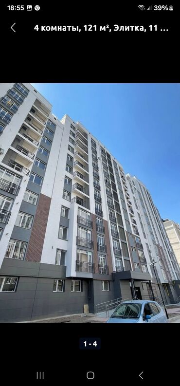 Продажа квартир: 4 комнаты, 121 м², Элитка, 2 этаж, ПСО (под самоотделку)