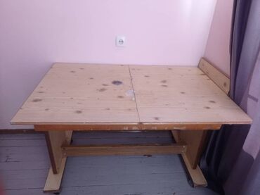 купить складной стол на кухню: Прямоугольный стол из светлого дерева с двумя секциями столешницы