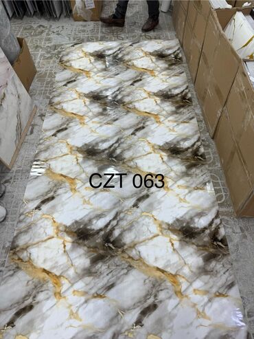 Mərmər effektli PVC panellər: Hamam ucun kafel evezi mermer paneller . Suvaqin ustunden kafelin — 4