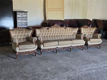 Stilske garniture: Barokni salonski komplet – trosed + 2 fotelje - Elegantan set u — 2