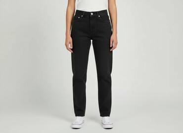 czarne jeansy straight: Perfect J, Jeansy damskie, rozmiar 2XS