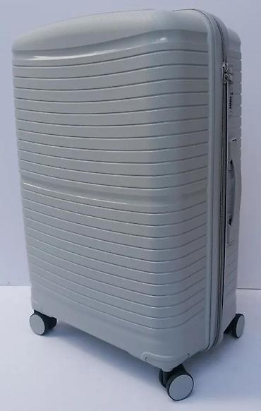 Putni koferi i torbe: Tvrdi kofer na točkiće – sivi - Materijal: izdržljiva tvrda školjka — 1