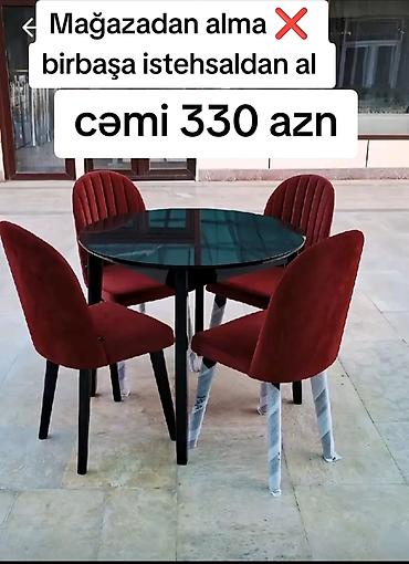 4 reqemli tortlar: Mətbəx üçün, Yeni, Yumru masa, 4 stul — 1