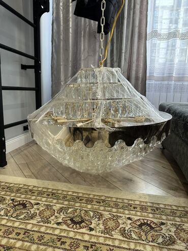 Люстры: Подвесная потолочная люстра На 21 лампочки свечки Каркас золотистый — 1