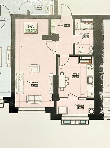 1 комната, 51 м², Элитка, 14 этаж, ПСО (под самоотделку) at lalafo.kg 1 комната, 51 м², Элитка, 14 этаж, ПСО (под самоотделку)