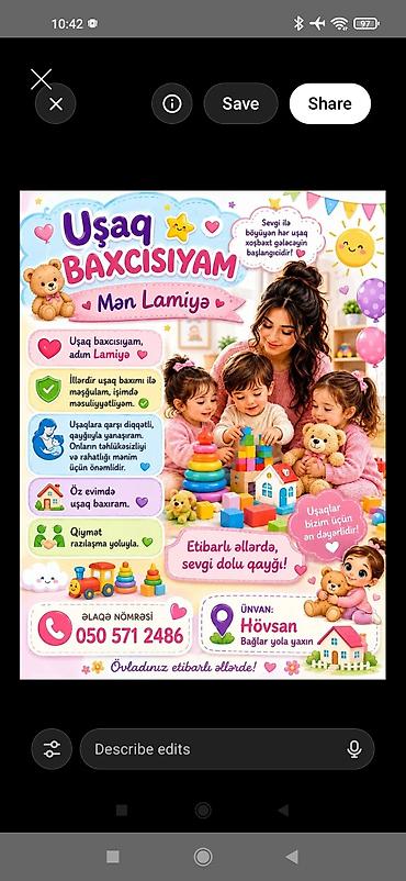 Uşaq baxıcısı xidməti – Lamiya - Uzun illərdir uşaq baxımı ilə məşğul