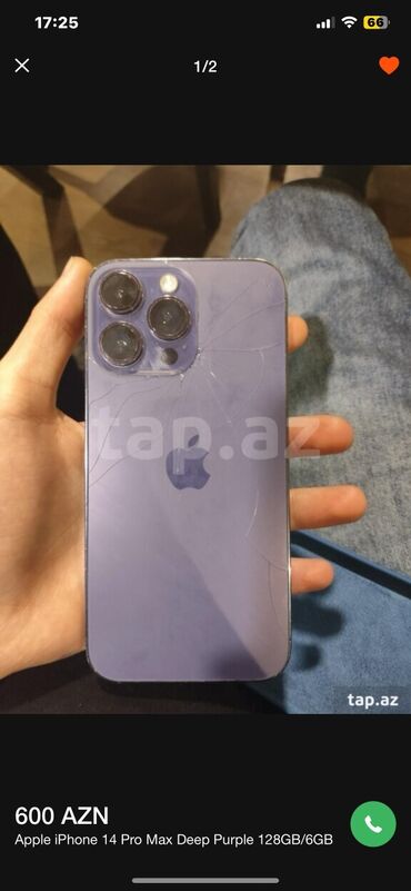 iphone 14 pro max 128 qiymeti: IPhone 14 Pro Max, 128 GB, Deep Purple, Simsiz şarj