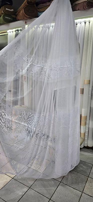 Zavese i draperije: Zavese – bela voil/til kolekcija sa dezenima - Materijal: lagan — 15
