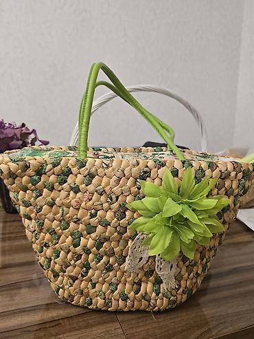 Təbii materiallardan toxunmuş yay çantası - Material: təbii liflərdən