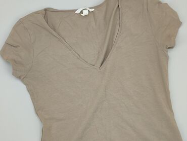 beżowe joggery damskie: T-shirt, H&M, M (EU 38), condition - Perfect