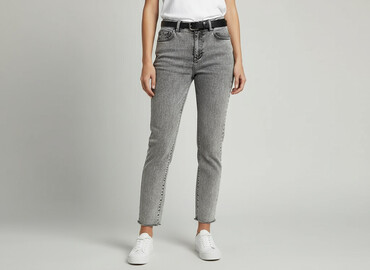 jeansy mom high waist: Jeansy damskie, rozmiar M