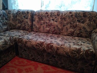 чехол на диван и два кресла: Цвет - Коричневый, Б/у
