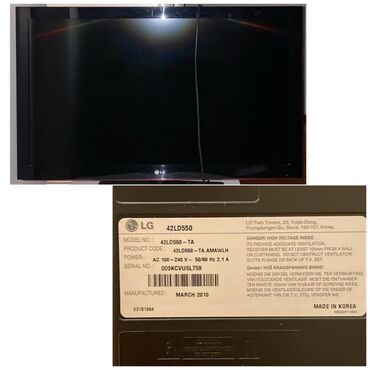 Televizorlar: LG televizor 180 azn. Smart deyil. Ekran olcusu 106sm. Unvan Nizami