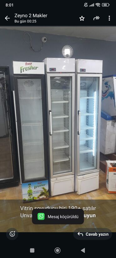 Ticarət tərəziləri: Vitrin soyuducu biri 190₼ satılır
Unvan qarayev

3035 zeyno♥️