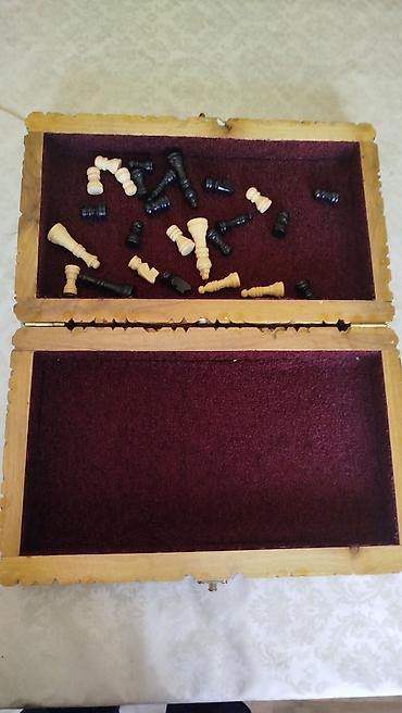 Şahmatlar: Əl işləri ilə hazırlanmış ağac şahmat dəsti - Material: tam ağac — 4