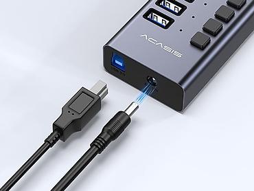 canon printer usb kabel: ACASIS 16-Port USB 3.0 Hub – yüksək tutumlu masaüstü USB bölücü - 16 — 3
