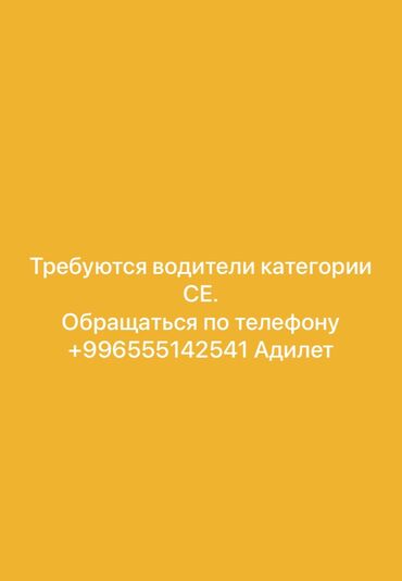 Другие услуги: Требуются водители категории СЕ зарплата 700$ обращаться по номеру