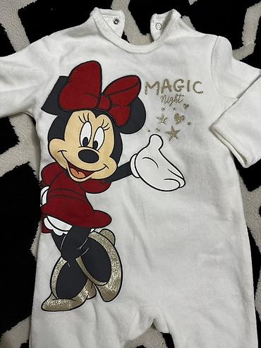 мини маус: Детский велюровый слип с закрытыми ножками Disney, принт Minnie Mouse — 1