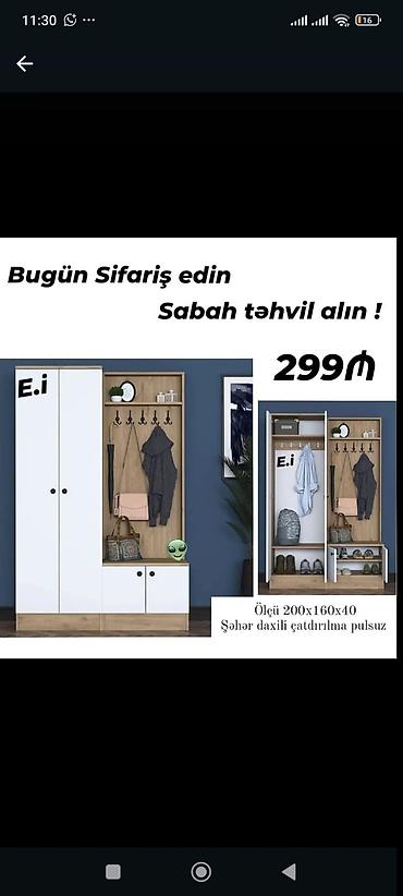 asılqan qarmaq: Yeni, 2 qapılı, Ağ, Açılan, Düz dolab — 1