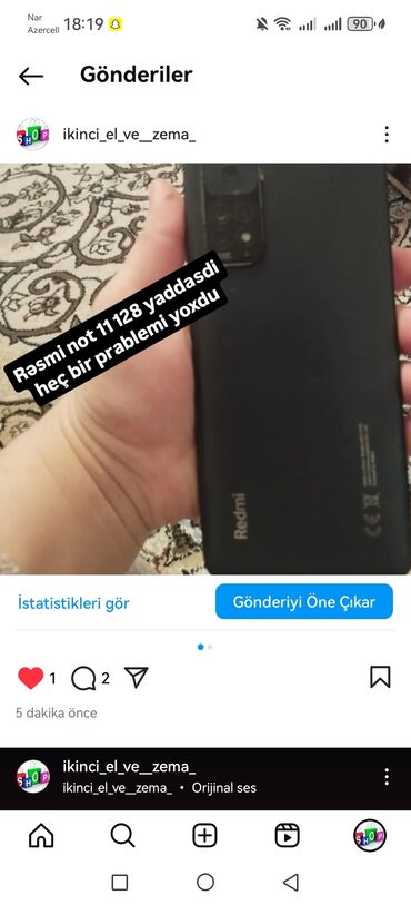 soliton telefon qiymetleri: Redmi not 11 yaddaş 128 ela vezyetde dir Qiymet 120 azn