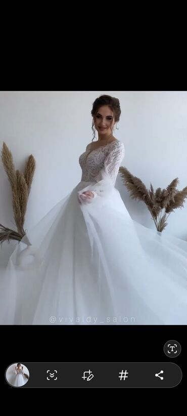 Свадебные платья: Свадебное платье, M, Со шлейфом, А-силуэт, Россия, Камни Swarovski, Б/у — 7