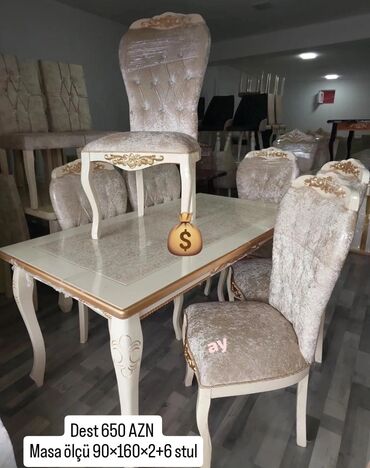 Masa və oturacaq dəstləri: Yeni, 6 stul
