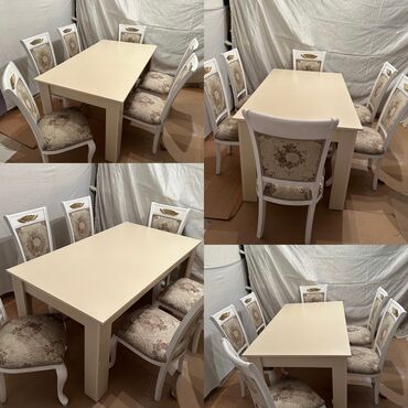 Masa və oturacaq dəstləri: Qonaq otağı üçün, Yeni, Açılmayan, Künc masa, 6 stul