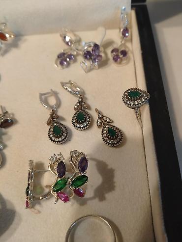 Серебряные наборы украшений: Серебро!!! Комплекты с натуральными камнями. Комплект с белым — 5