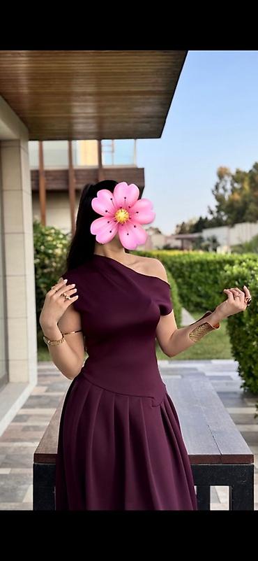 mango canta: Bordo rəngdə zərif axşam/gecə libası - Model: asimmetrik, tək çiyin — 5