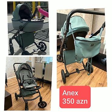 Anex uşaq arabası – 2‑in‑1 komplekt - Rəng: yaşıl/boz tonları - Dəst
