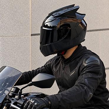 обувь для похода: 🏍️ Мотошлем интеграл с агрессивным дизайном 🔥 Стильный чёрный — 1