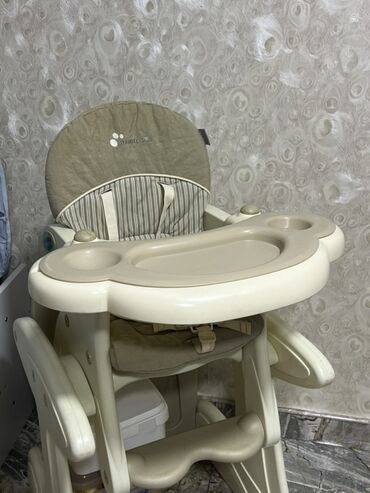 Yemək masaları, oturacaqları: MAMALOVE uşaq yemək stulu - Rəng: bej/krem - Yumşaq arxa hissə və — 3