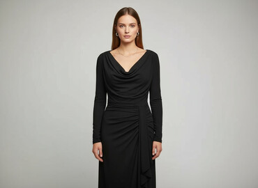 sukienki czarne długi rękaw: Women`s dress, size M