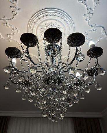 tavan ucun ventilyator: Çılçıraq, 10 və daha çox lampa, Metal — 2