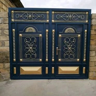 Həyət darvazaları: Yeni Metal Həyət darvazası, Yana açılan, Pulsuz quraşdırma, Pulsuz çatdırılma — 8