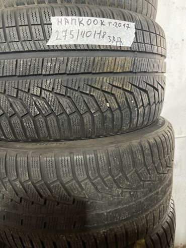 резиновые балоны: Шины 275 / 40 / R 18, Зима, Б/у, Пара, Легковые, Корея, Hankook