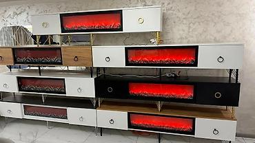 sofa za terasu: TV komoda sa ugrađenim električnim kaminom (ambijentalno LED — 2