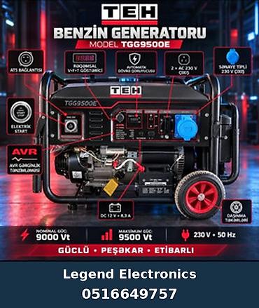 pec satilir: Elan başlığı: Generator TEH, TGG9500E, Benzin generatoru, Benzin, 9 — 1