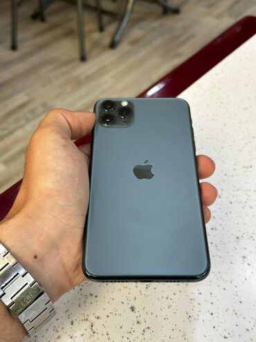 Apple iPhone: IPhone 11 Pro Max, 64 GB, Matte Midnight Green, Barmaq izi, Simsiz şarj, Face ID