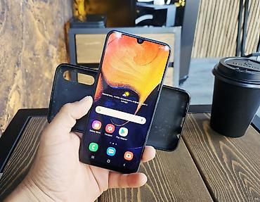 android auto: Samsung Galaxy A50, Б/у, 128 ГБ, цвет - Синий, 2 SIM — 1