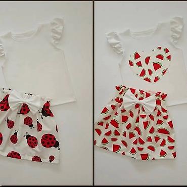 Kompleti: 👗 Cena kompleta (majica + suknja): 2.400 din💥 📏 Veličine: 1, 2, 4, 6 — 12