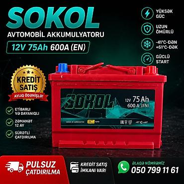 masin salonu: SOKOL avtomobil akkumulyatoru Akumlyator Kredit - Gərginlik: 12V - — 1