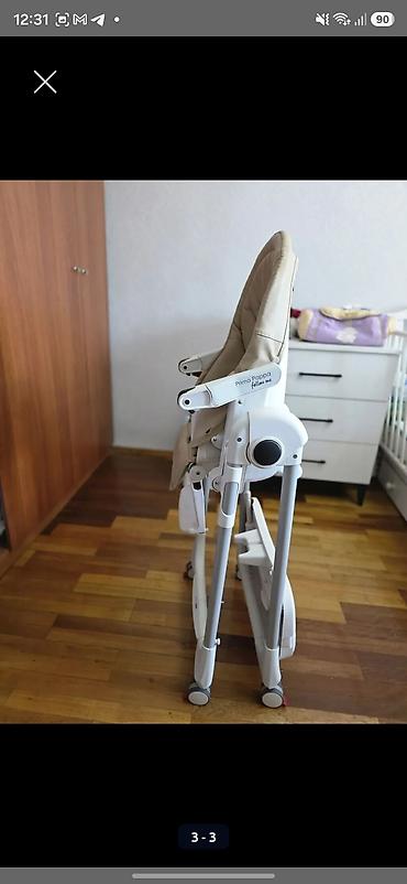 me: Стульчик для кормления, Б/у, Peg perego, Пластик, Трансформер, цвет - Бежевый — 4